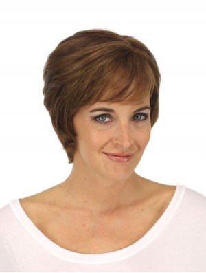 Straight Layered 8 inch Blonde No-Fuss Synthetic Wigs