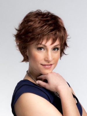 Short Wavy Capless Layered 8 inch Sleek Synthetic Wigs
