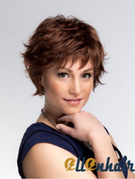 Short Wavy Capless Layered 8 inch Sleek Synthetic Wigs