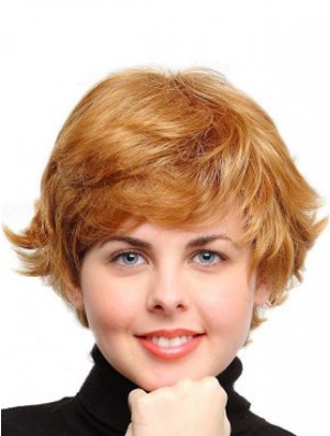 Cheapest Hair Synthetic Full Head UK With Capless Auburn Color