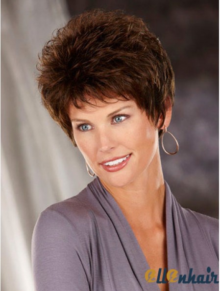Heat Friendly Synthetic Hair Classic Cuts Short Length Brown Color