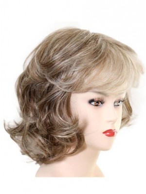Chin Length Layered Wavy Soft Synthetic Wigs