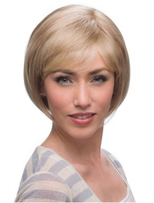 Chin Length Blonde Top 10 inch Straight Bob Wigs