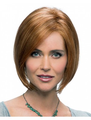Straight Chin Length Auburn 10 inch Lace Front Modern Bob Wigs