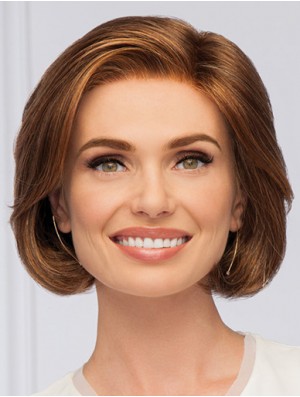 Auburn Wavy Monofilament Bobs 10 inch Synthetic Wigs Women