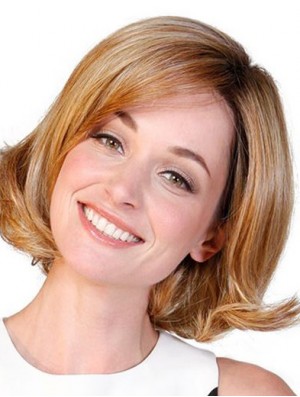 Synthetic Bobs Auburn Wavy 10 inch Women Wig Medium