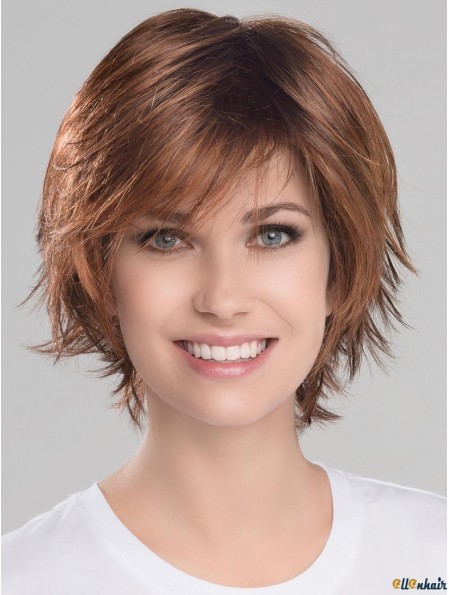 Auburn Short Wig Monofilament Straight Wig With Bangs New 8 Inch