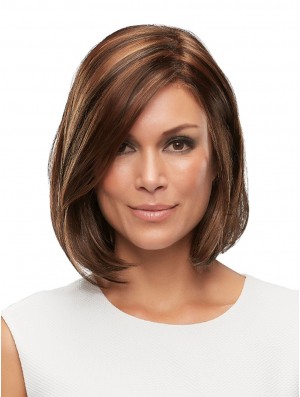 Auburn Chin Length Wig Monofilament Straight Wig Cameron Wig 12 Inch