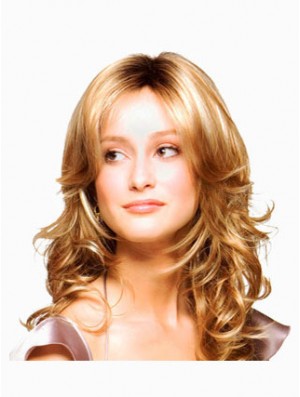 Wavy Layered Long Blonde Discount Lace Front Wigs