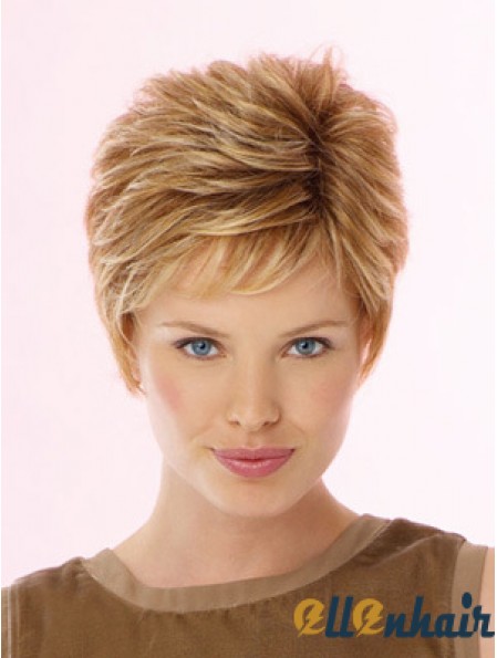 Fabulous Blonde Cropped Wavy Boycuts Lace Front Wigs