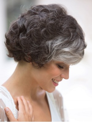 Curly Wig Classic Short Mono Wig For Ladies Cheap