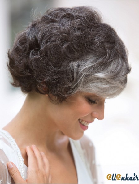 Curly Wig Classic Short Mono Wig For Ladies Cheap
