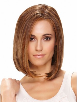 Lace Front Chin Length Straight Brown Hairstyles Bob Wigs
