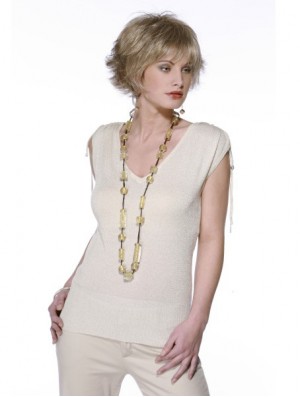 Chin Length Wavy Layered Blonde Convenient 100% Hand-tied Wigs