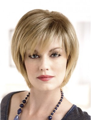 8 inch Sleek Blonde Bobs Monofilament Wigs
