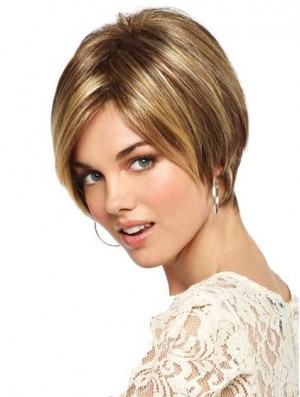 6 inch High Quality Blonde Bobs Monofilament Wigs