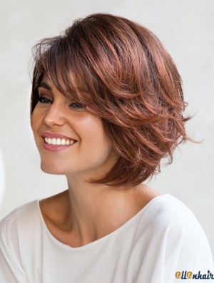 Chin Length Layered Wig Short Red Bob Wig UK Natural Capless Wig
