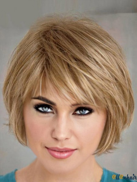 Lightweight Short Layered Bob Hairstyles Blonde Color Bobs Wig