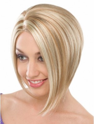 Capless Chin Length Straight Blonde Fashionable Bob Wigs