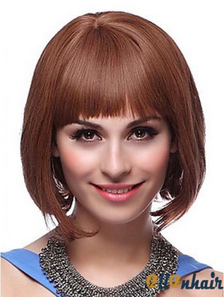 Capless Chin Length Straight Auburn Exquisite Bob Wigs