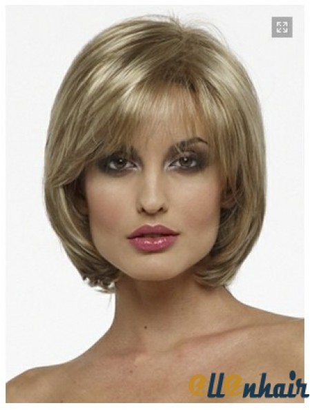 Capless Chin Length Straight Blonde Fashion Bob Wigs