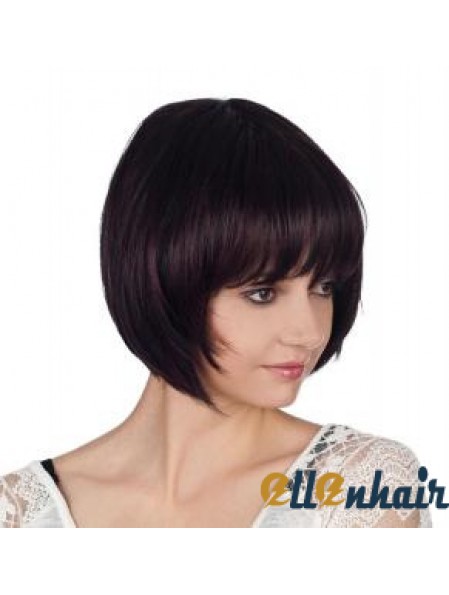 Straight Chin Length Auburn 10 inch Capless Cheap Bob Wigs