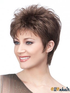 Browns Wigs With Capless Cropped Length Straight Style