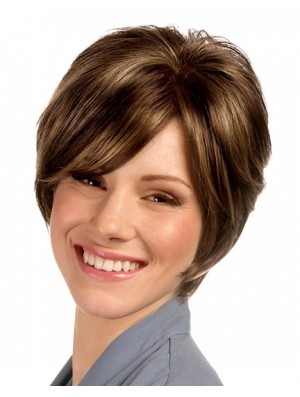 Short Straight Capless Brown Great Bob Wigs
