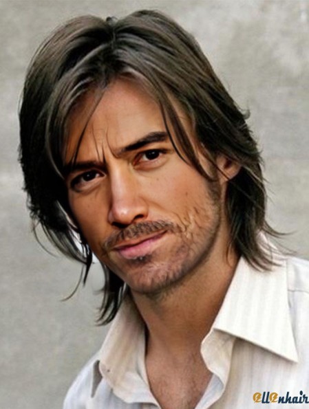 Real Hair Hnd tied Wig For Men Long Hair Back Wig UK