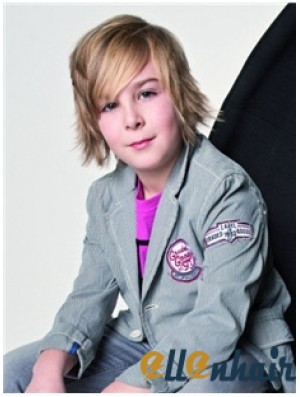 Wavy Short Blonde Remy Human Hair Capless Kids Wigs