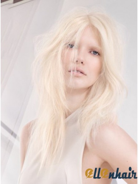 Lace Front Platinum Blonde Wig Long Trendy Wigs For Women Realistic