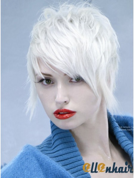 Full Lace Boycuts Wig Fashion White Platinum Wig For Sale Online