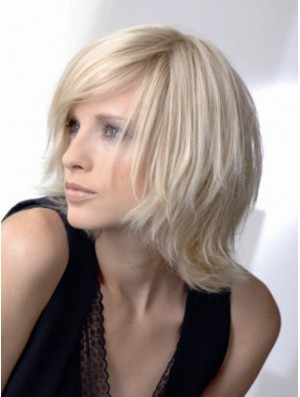 Full Lace Layered Chin Length Wavy 12 inch Platinum Blonde Amazing Fashion Wigs