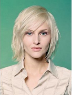 Full Lace Bobs Chin Length Straight 10 inch Platinum Blonde Sleek Fashion Wigs