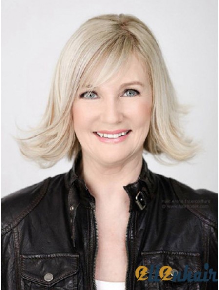 Full Lace Grey Chin Length Wavy 12 inch Platinum Blonde Stylish Fashion Wigs