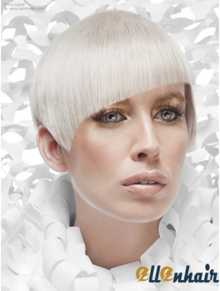 Lace Front Boycuts Short Straight 8 inch Platinum Blonde Cheapest Fashion Wigs
