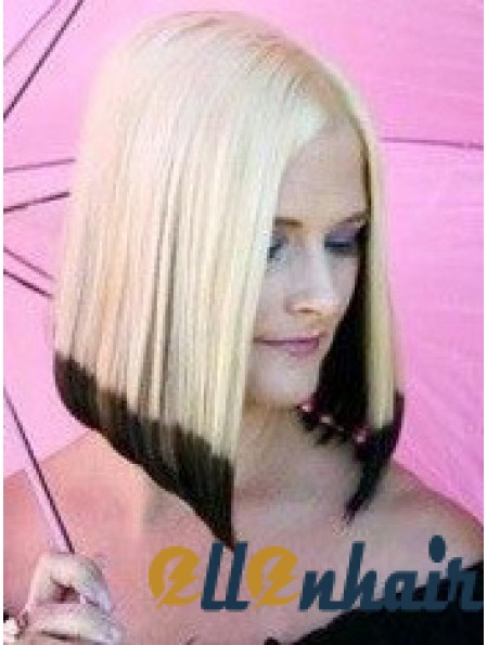 14 inch Ombre/2 Tone Chin Length Bobs Straight Good Lace Wigs