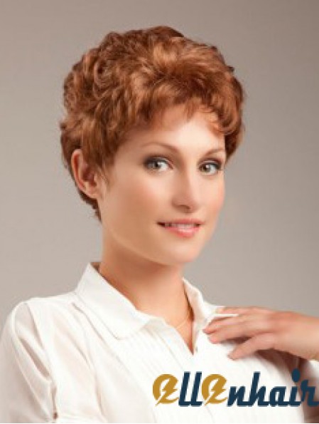 Wavy Auburn Sleek Cropped Classic Wigs