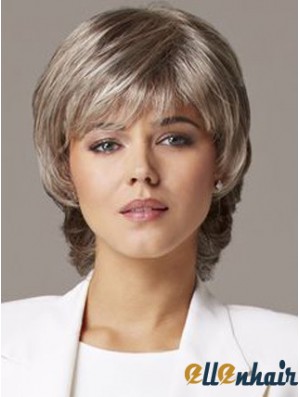 Older Women Wig Grey Hair Human Hair Wig UK