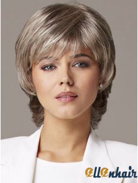 Older Women Wig Grey Hair Human Hair Wig UK