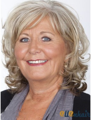 Remy Capless 12 inch Grey Chin Length Curly Wigs