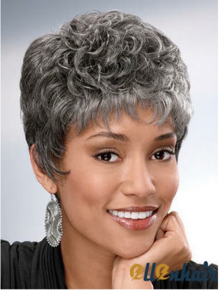 Synthetic Short Curly Capless Elderly Lady Wigs
