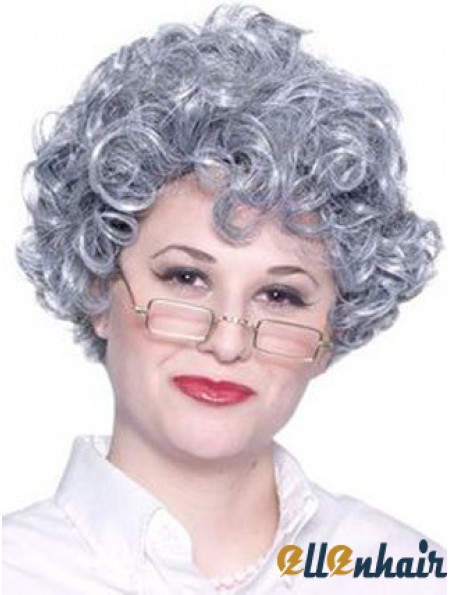 Curly Lace Front 8 inch Best Short Grey Wigs
