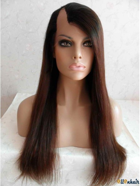 U Part Wig Long Straight Wig Lace Front Auburn Color Wig UK