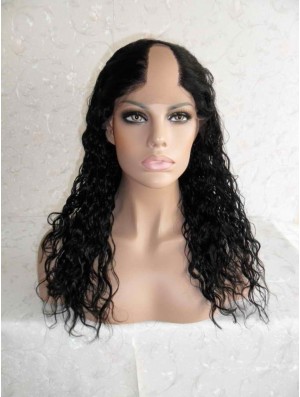 Designed Black Long Curly U Part Wigs