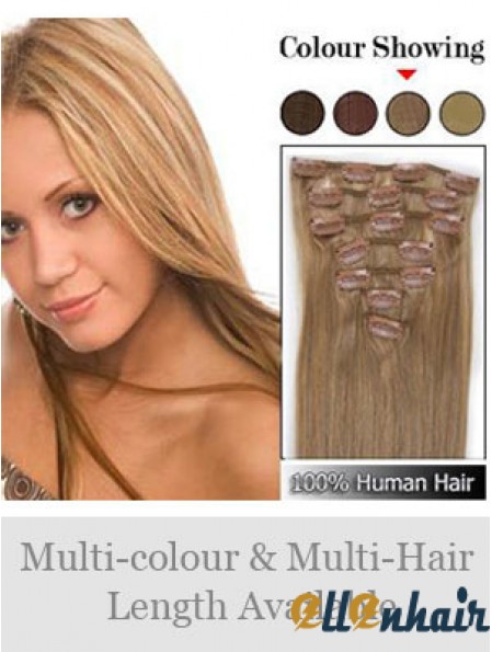 Soft Blonde Straight Remy Human Hair Clip In Hair Extensions