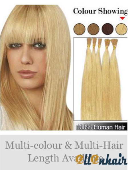 Blonde Straight Stick/I Tip Hair Extensions