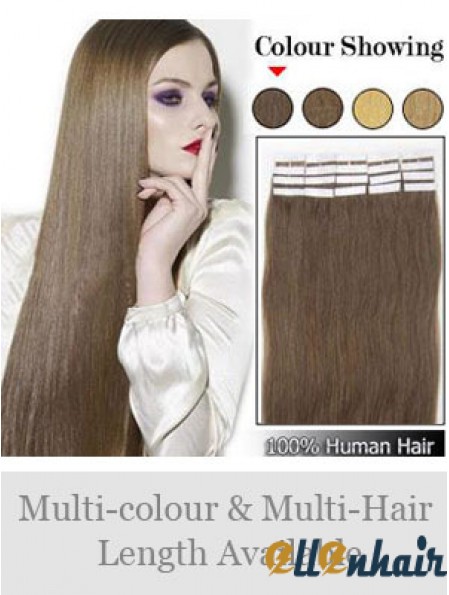 Brown Straight Exquisite Remy Human Hair Tape In Hair Extensions