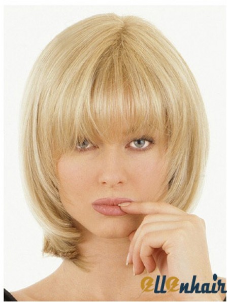 10inch Half Wigs With Remy Human Hair Straight Style Blonde Hair Toppers